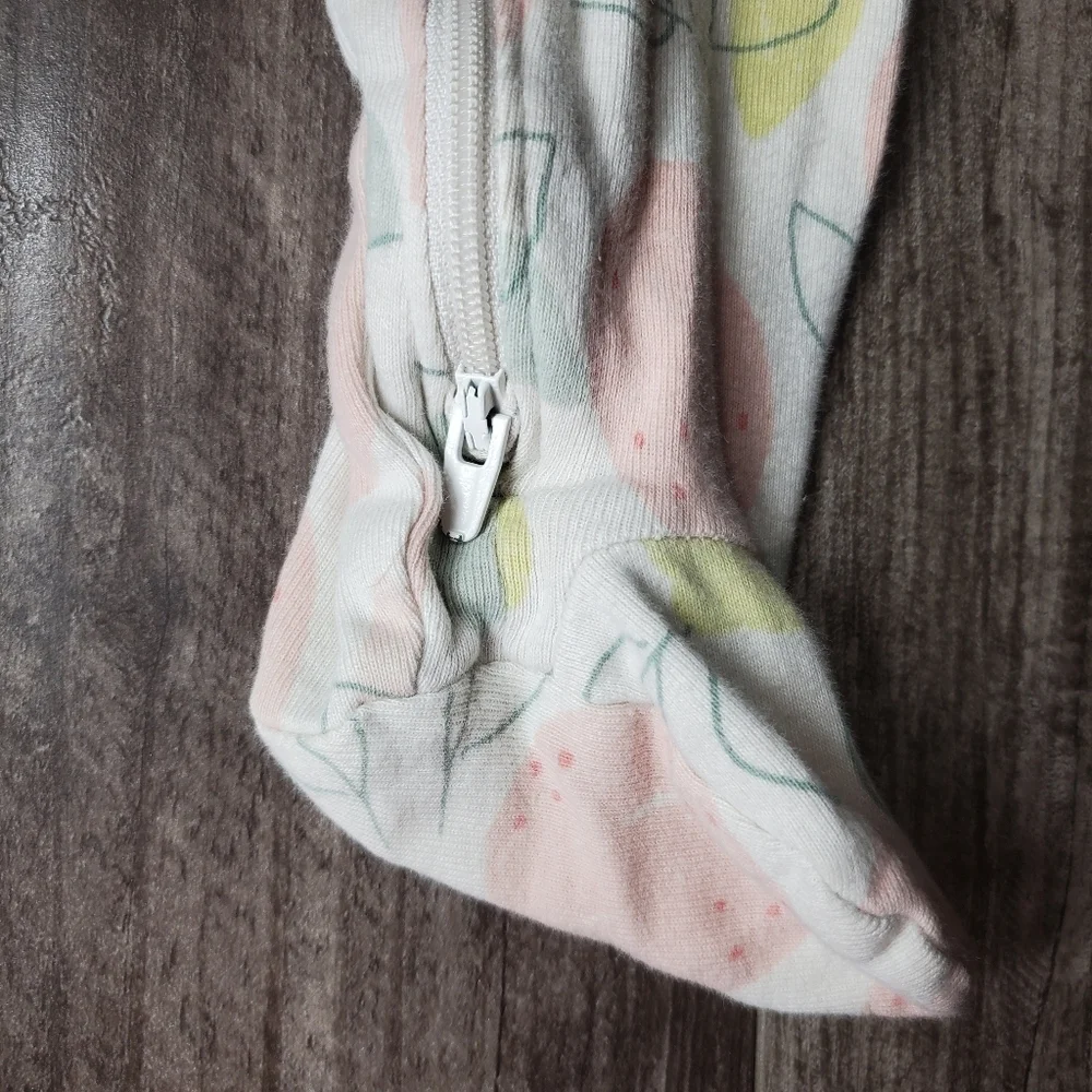 Carter's Just One You White Pink Yellow & Green Lemon Footed Pajamas Size 6m